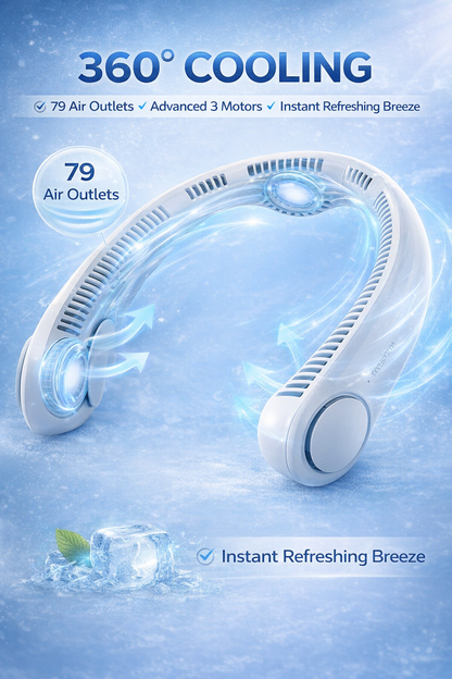 Wearable Neck Fan – Stay Cool Anywhere (Hands-Free Cooling)